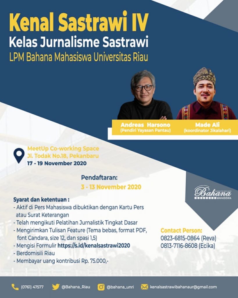 Kenal Sastrawi IV, Bekali Peserta dengan Ulasan Materi Feature ...