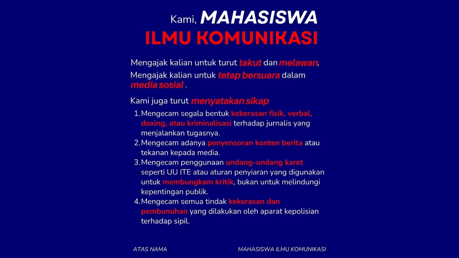 Tindak Represif terhadap Pers dalam Pembungkaman Media dan Esensi Ilmu Komunikasi yang Mulai Dipertanyakan - www.mediapijar.com