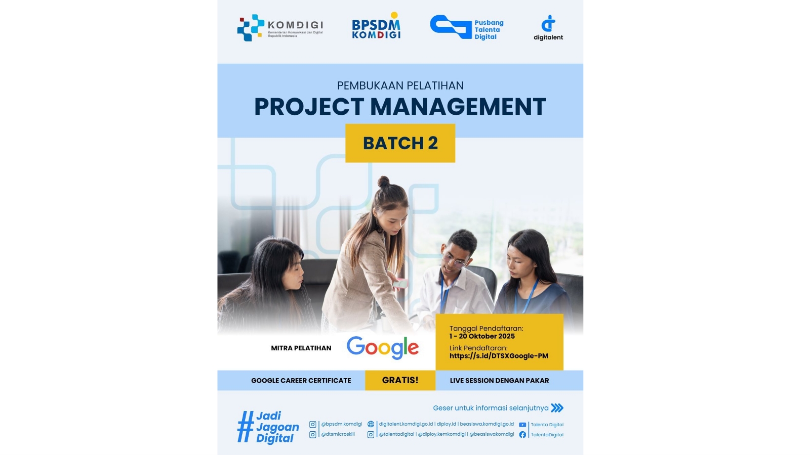 Cetak Talenta Muda Digital, KOMDIGI Hadirkan Pelatihan Project Management dan AI - www.mediapijar.com