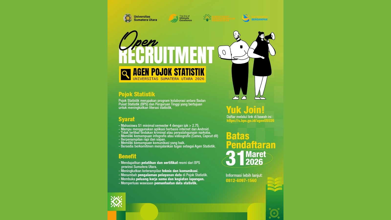 Tingkatkan Wawasan dan Literasi Statistik melalui Perekrutan Agen Statistik 2026 - www.mediapijar.com