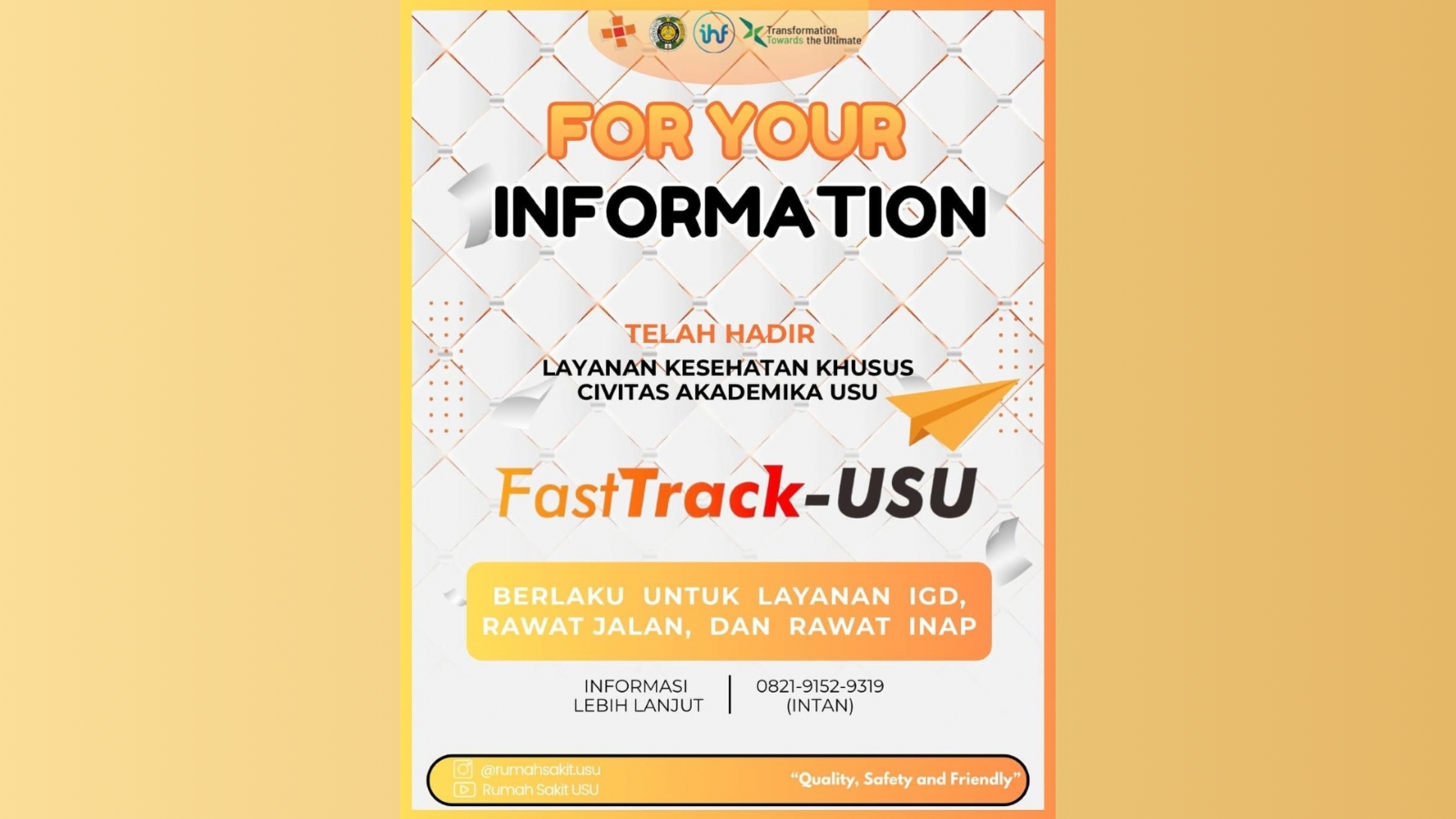 RS USU Hadirkan Layanan FastTrack-USU untuk Tingkatkan Akses dan Kenyamanan Pasien - www.mediapijar.com