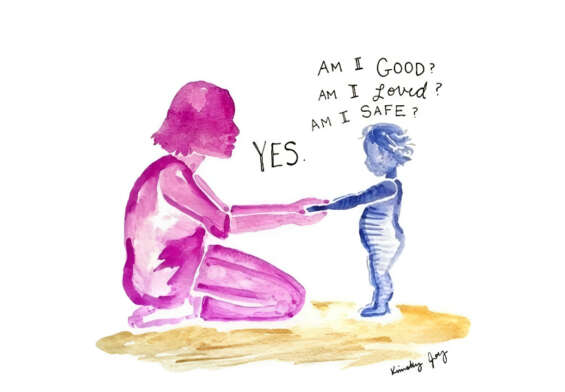 ilustrasi ibu dan anak