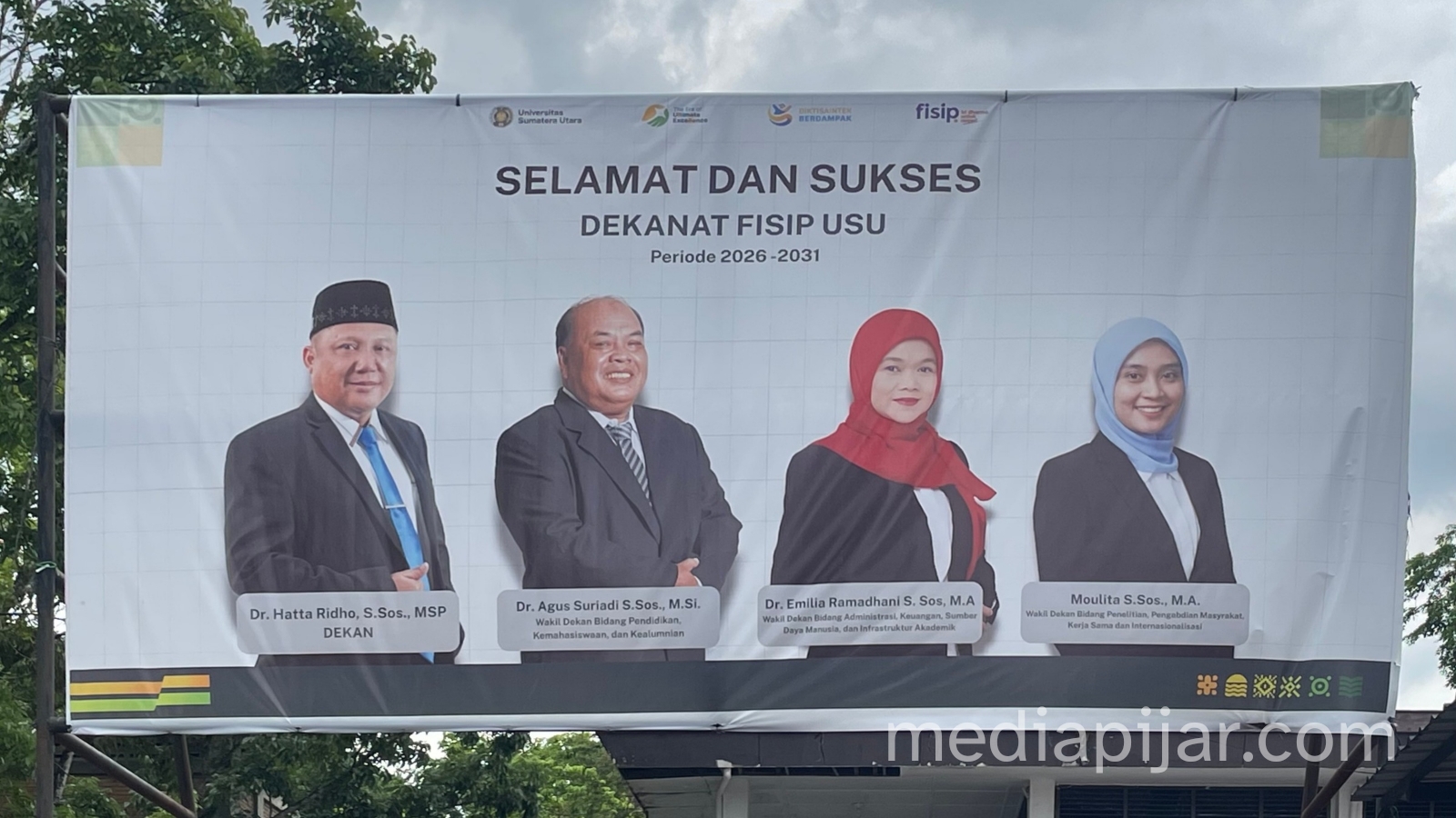foto dekan dan wakil dekan baru FISIP USU 2026