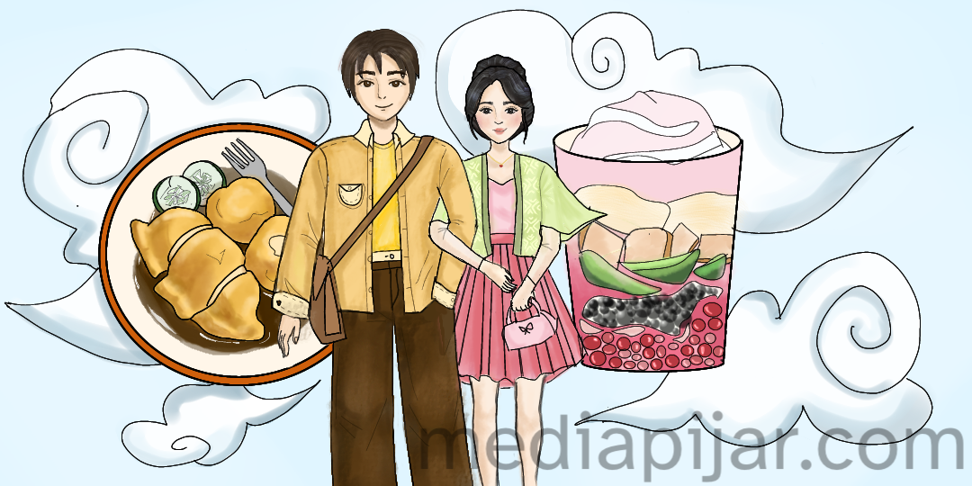ilustrasi ketika kuliner nusantara dalam rupa manusia