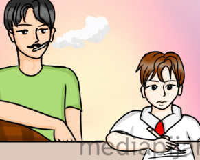 ilustrasi cerita pendek Bapak Seorang penerawang Masa Lalu