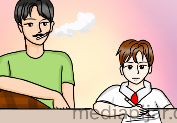 ilustrasi cerita pendek Bapak Seorang penerawang Masa Lalu