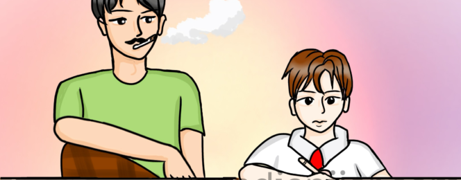 ilustrasi cerita pendek Bapak Seorang penerawang Masa Lalu