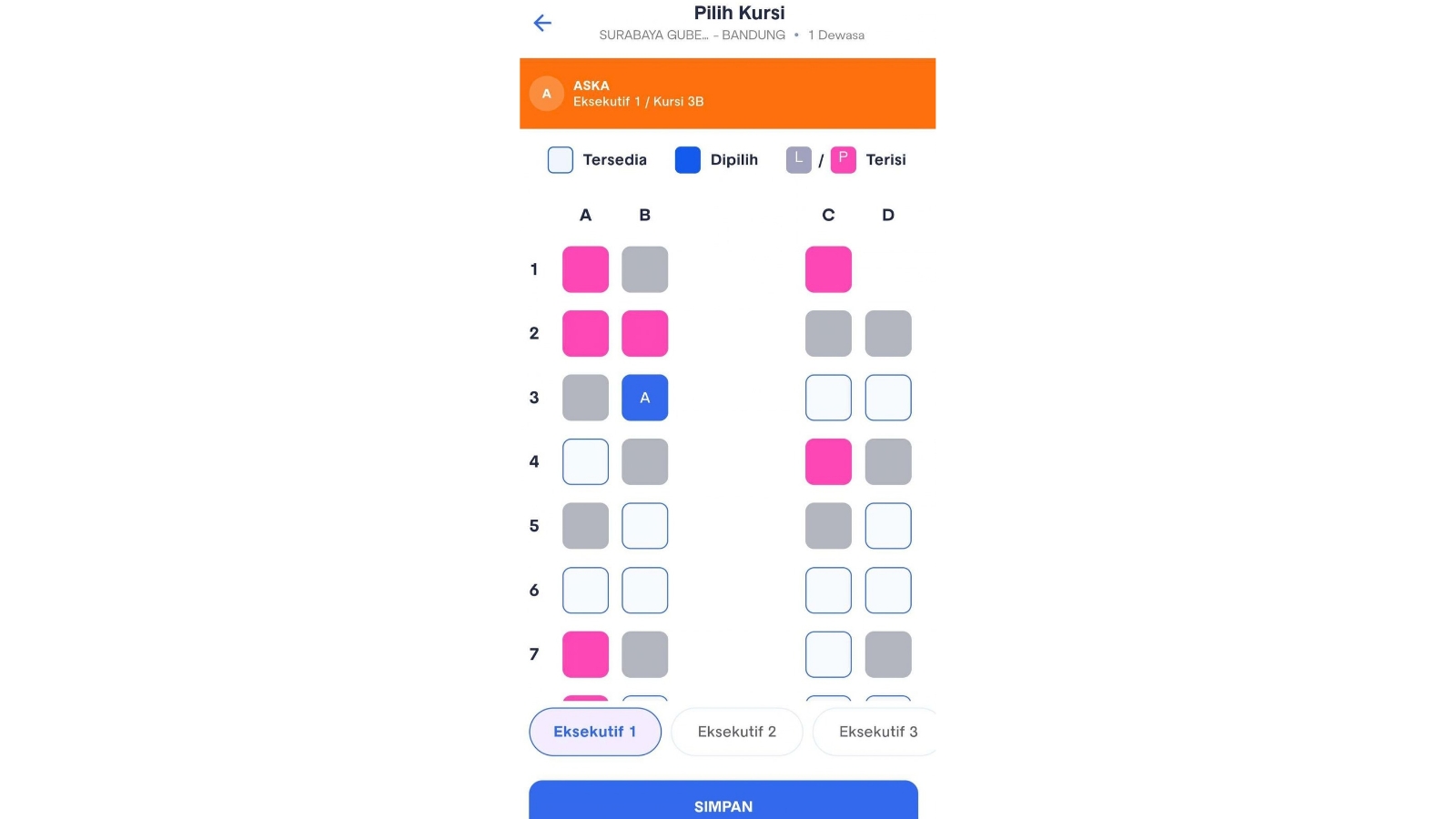 Fitur female seat map