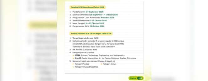 Foto Informasi Beasiswa BAZNAS 2026