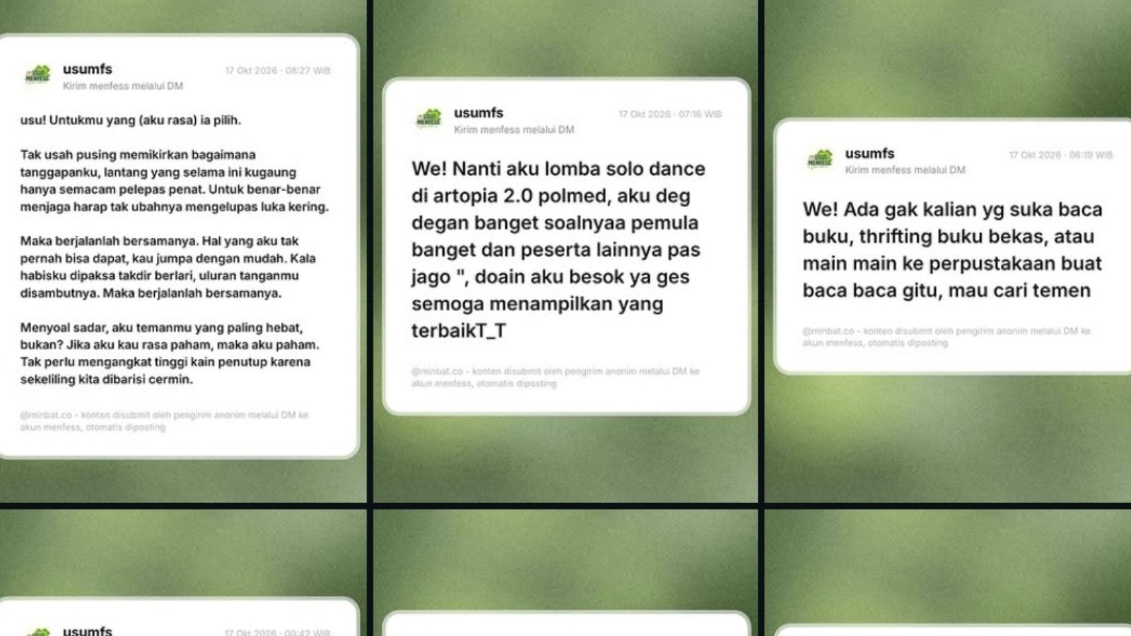 postingan di akun ig usu menfess